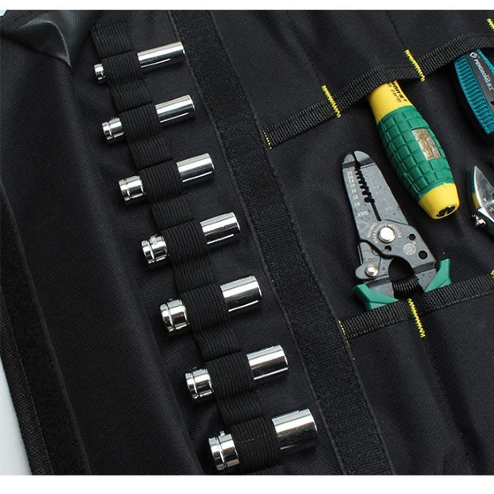 Canvas Tool Roll Up Bag Organizer with Pouches for One Size, 1pc Blue