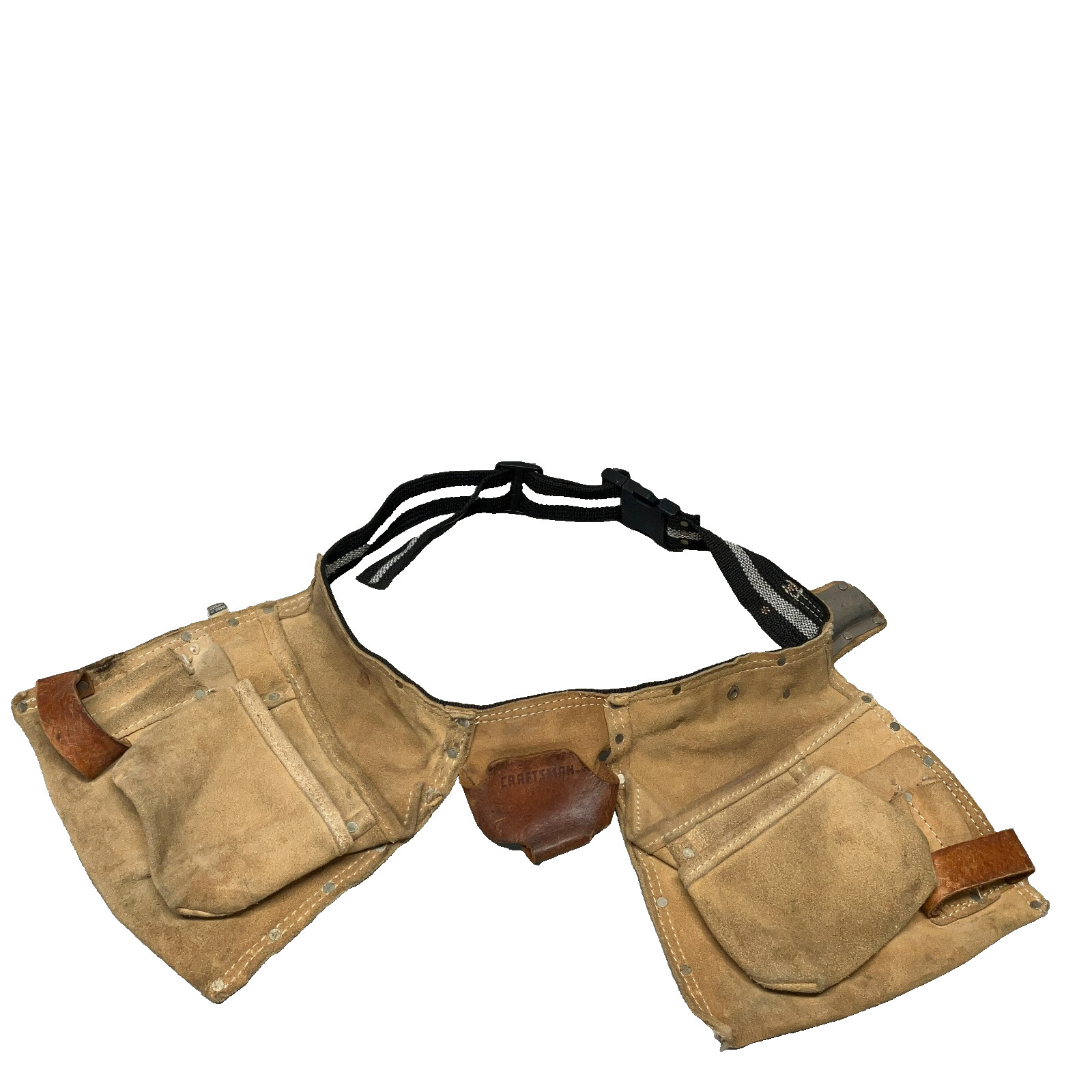 Vintage Sears Craftsman 937723 Split Cowhide Leather Tool Belt Carpenter Rugged