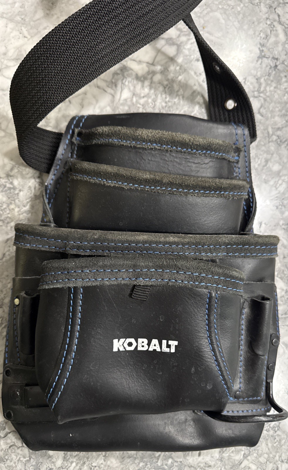 Kobalt Classic Leather Nail & Tool Utility Belt Bag / Pouch 10 Pockets KB6923