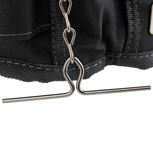 Durable Black Utility Tool Pouch with 12 Pockets and Heavy Duty Waist Belt