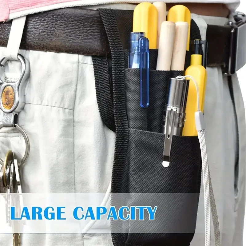 2x Electrician Waist Pocket Belt Tool Pouch Bag, Hardware Toolkit Work Organizer