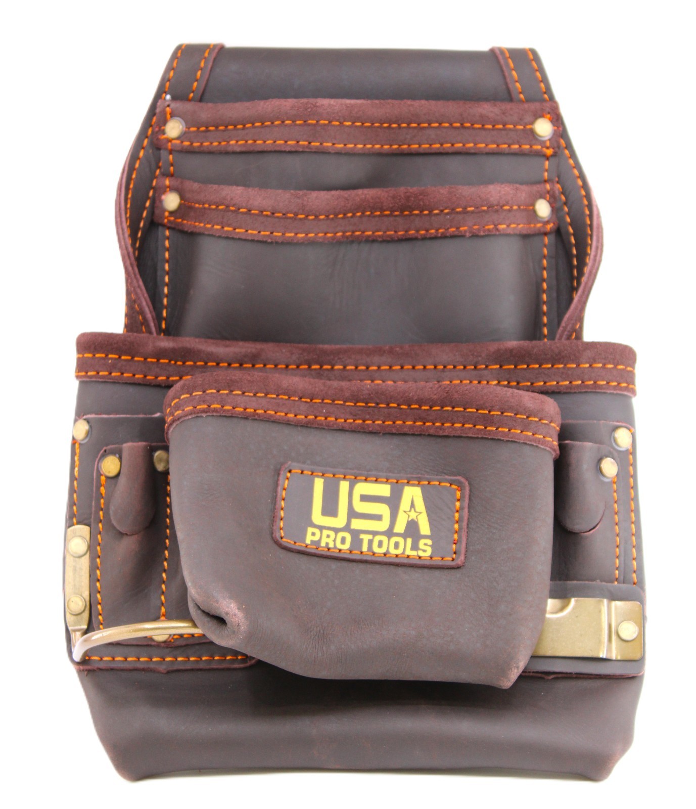 USA PRO TOOLS Top Grain Leather Tool Pouch – Heavy‑Duty Tradesman Tool Bag