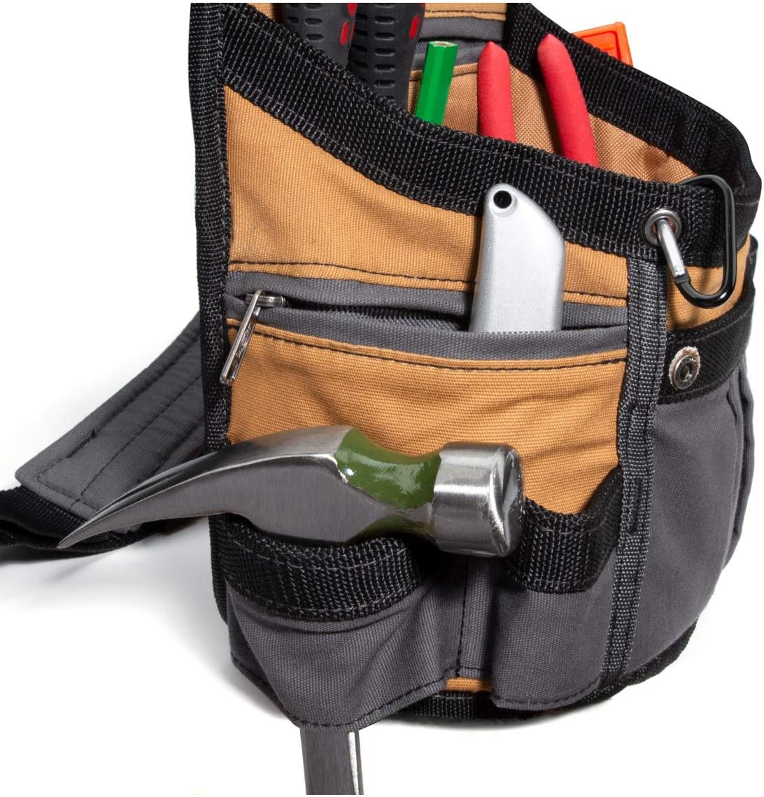 8-Pocket Padded Tool Belt/Utility Pouch, Adjustable 3-Inch Belt, Durable Canvas