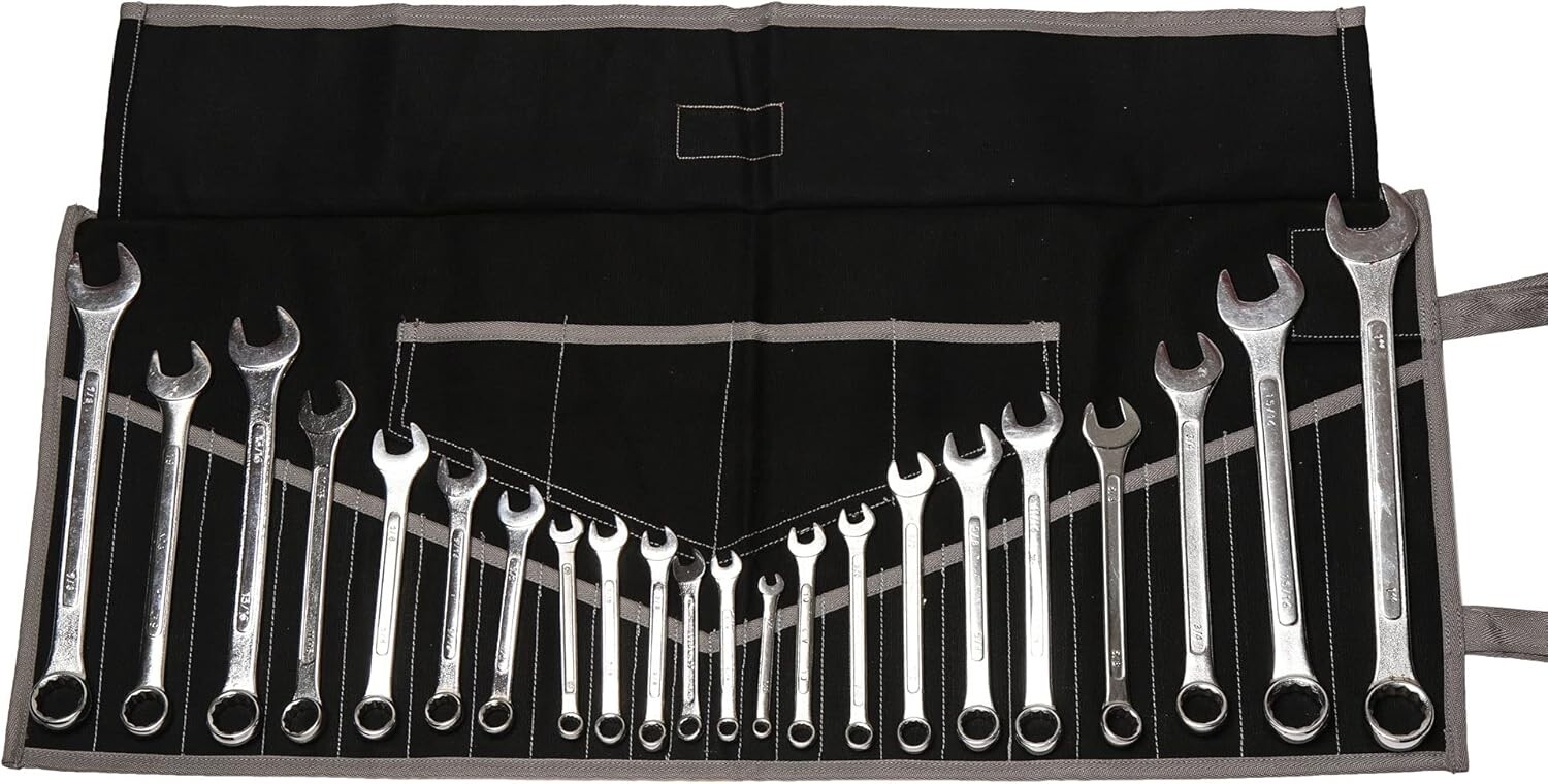 26-Pocket Handcrafted Waterproof Tool Bag – Black Heavyweight Duck Canvas