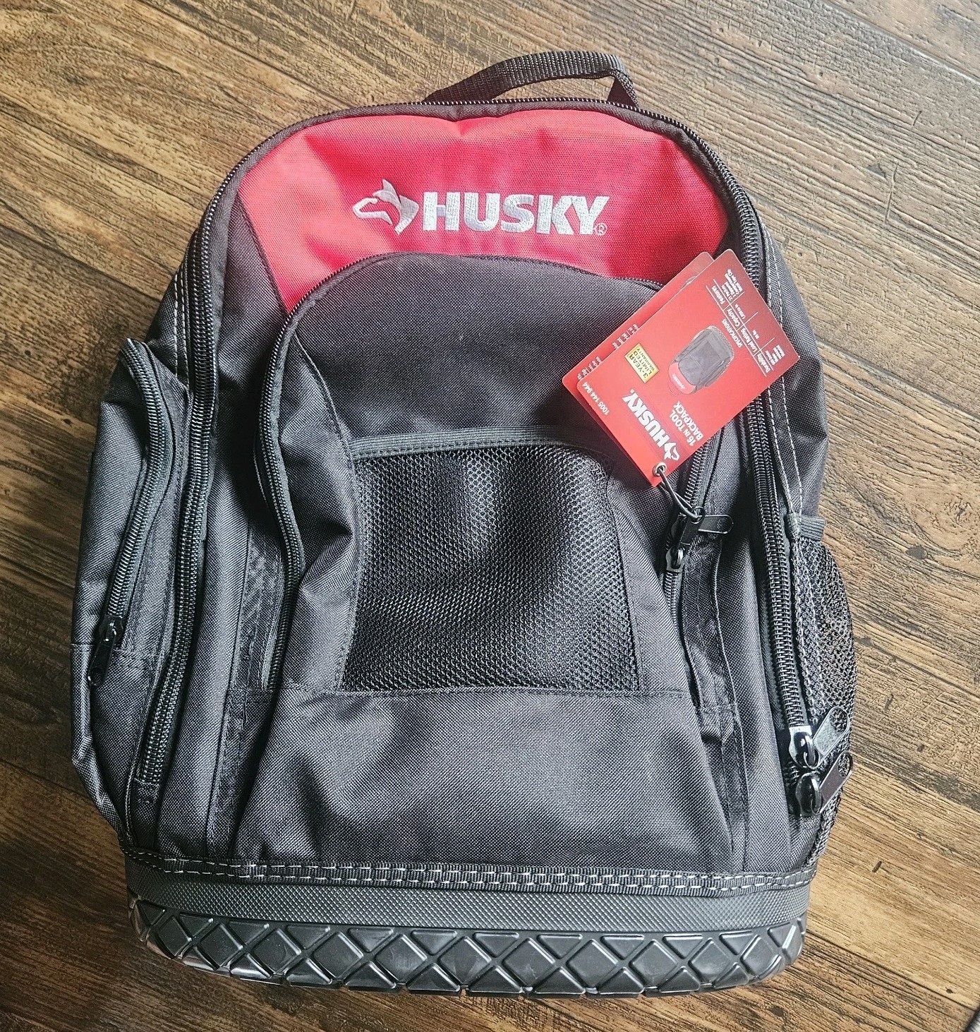 NEW Husky 16 in. Tool Backpack Heavy Duty Rubber Bottom Storage Bag 1005144944