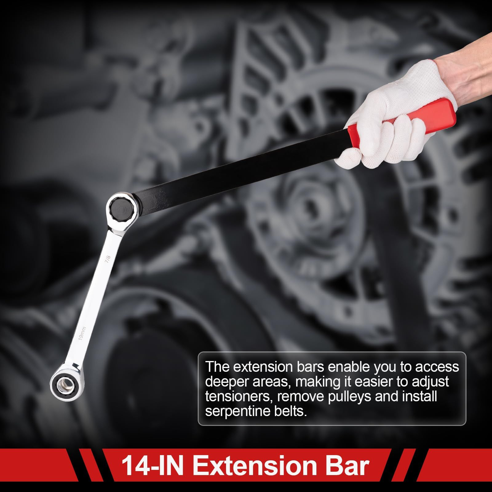 Feikenee 15PCS Serpentine Belt Tool Set, Professional Ratcheting Serpentine…