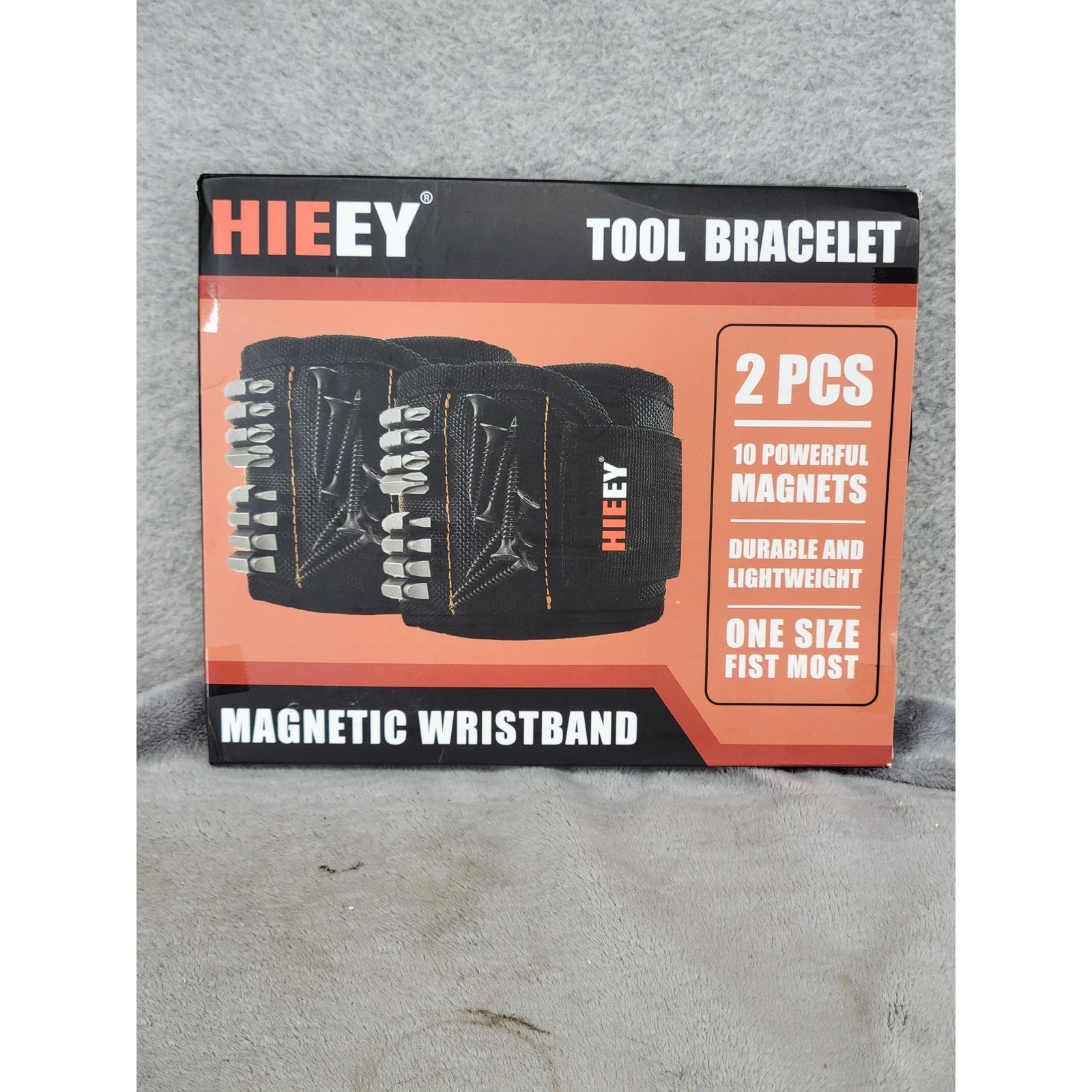 HIEEY 2pc Magnetic Wristband Tool Bracelet 10 Magnets One Size Black X004CY8XPF