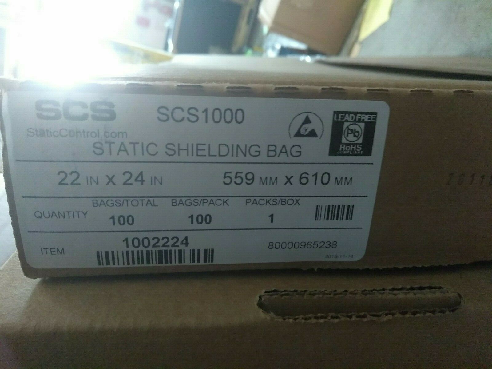 SCS 1000 Series Translucent Metal-In Bag – 24 in Length – 22 in Wide