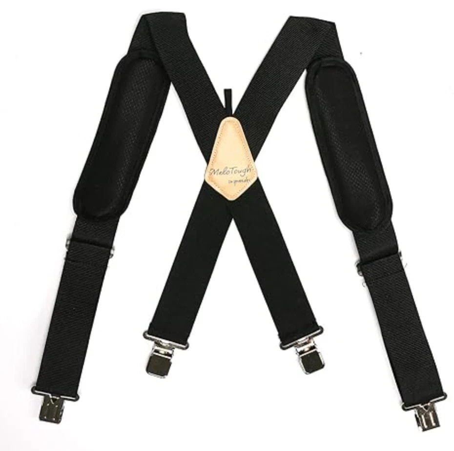 MELOTOUGH Padded Tool Belt Work Suspenders with Super Strong Clip for Carpenter’