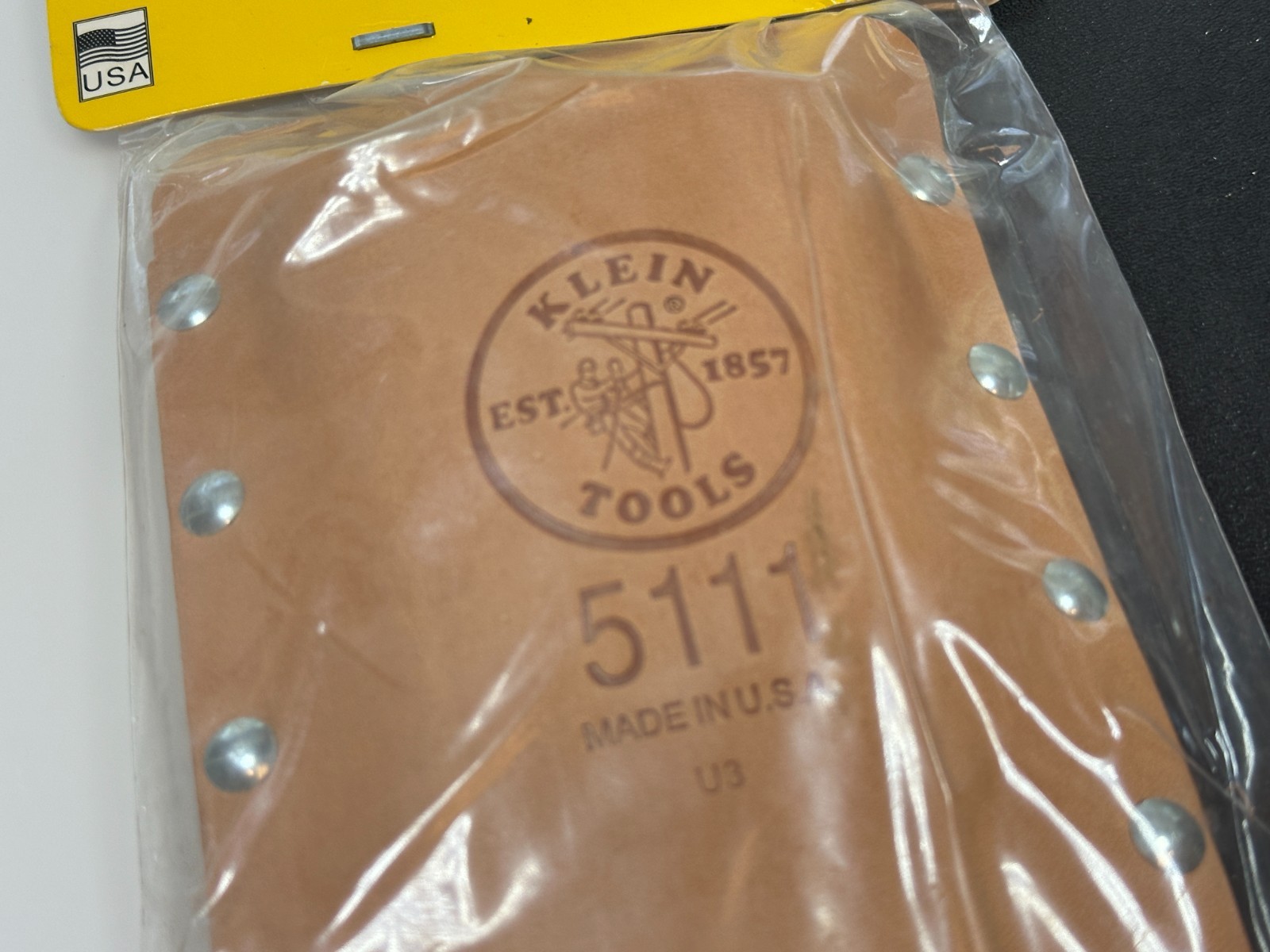 🇺🇸 Klein Tools USA 5111 Single Pocket BROWN (Rare) Leather Tool Pouch, NOS NEW