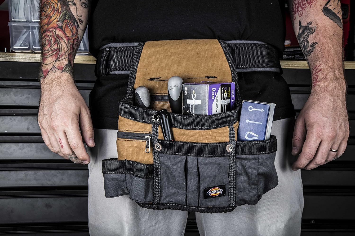 8-Pocket Padded Tool Belt/Utility Pouch, Adjustable 3-Inch Belt, Durable Canvas