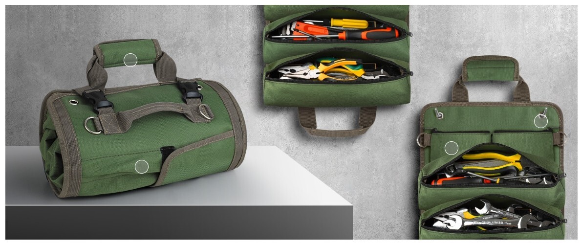 Tool Bag Roll Up,UUP Heavy Duty Rolled Empty Tool Storage Organization,Dad Gifts