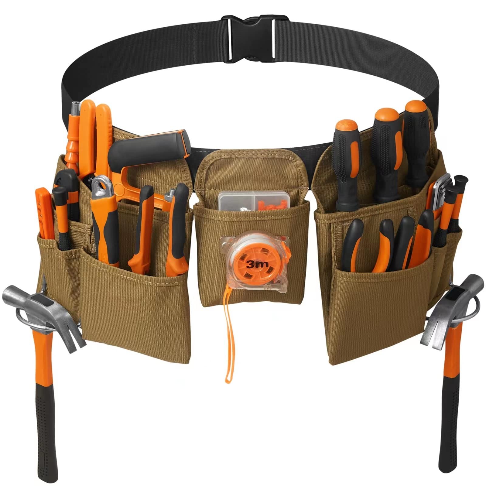 19 Pocket Tool Belts With Quick Release Buckle Adjustable Utility Beltwork Apron