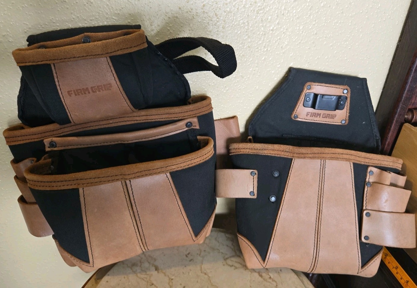 FIRM GRIP Build-A-Rig Hybrid Leather/Nylon Framer Set Of 2 Tool Pouches