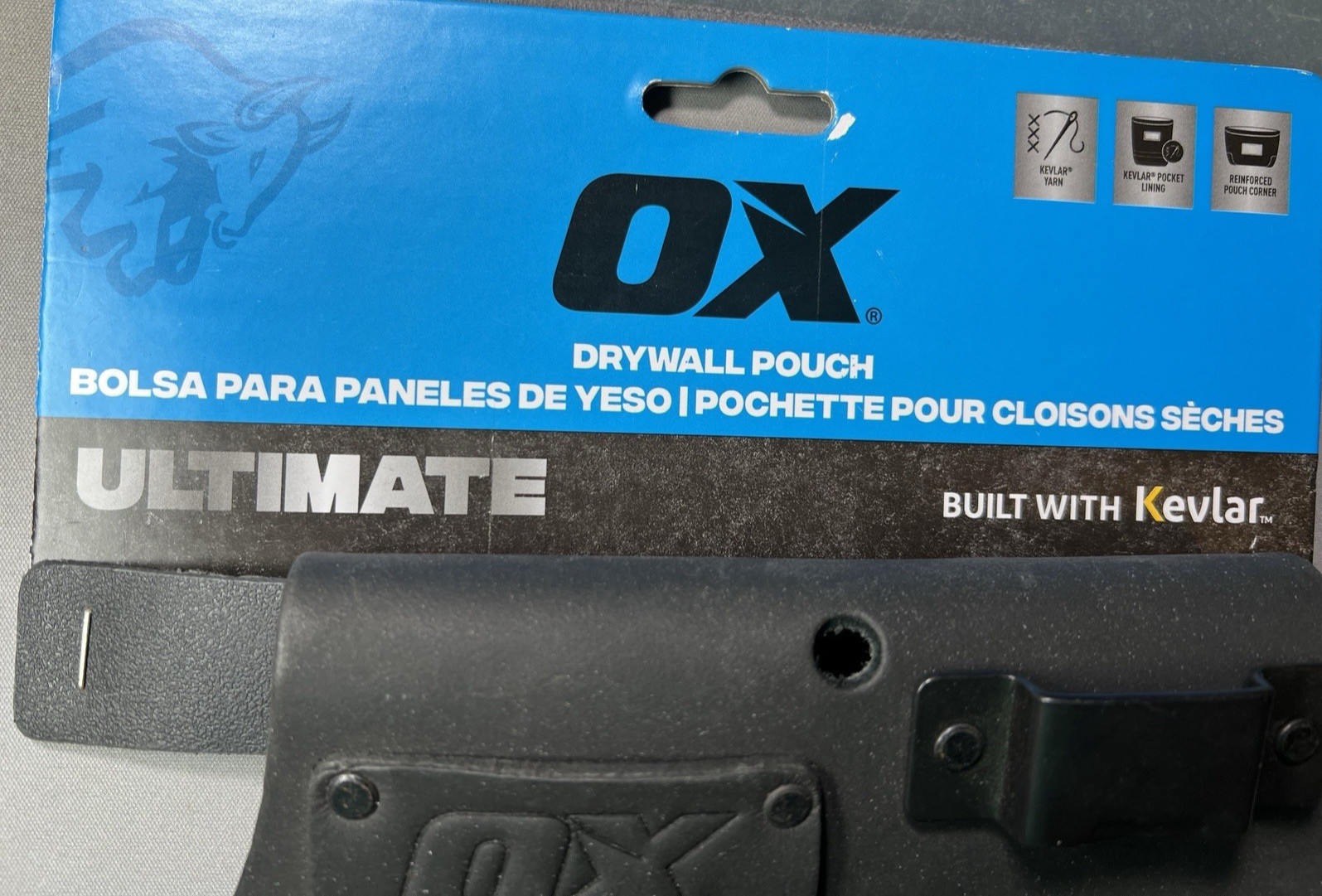 Ox Tools 10-Pocket Leather & Nylon Drywaller’s Tool Pouch Made With Kevlar