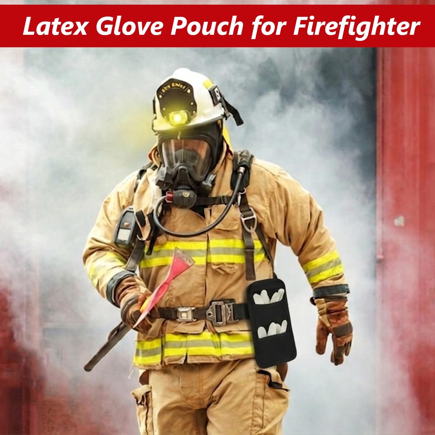 Double Glove Pouch for Police Firefighter, Duty Belt Rubber Gloves Holder, Du…