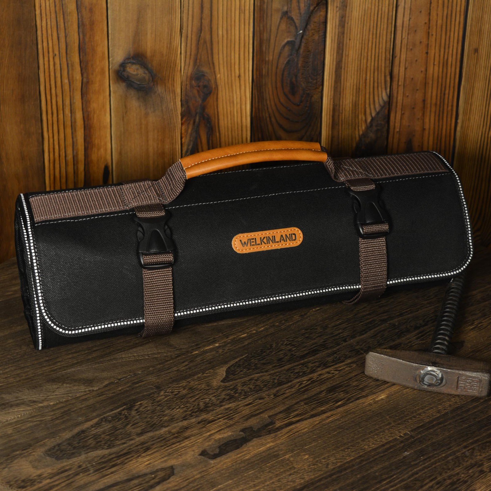 Waxed Canvas Tool Roll 18 Pockets 17″ Heavy-Duty Waterproof – Tool Organizer