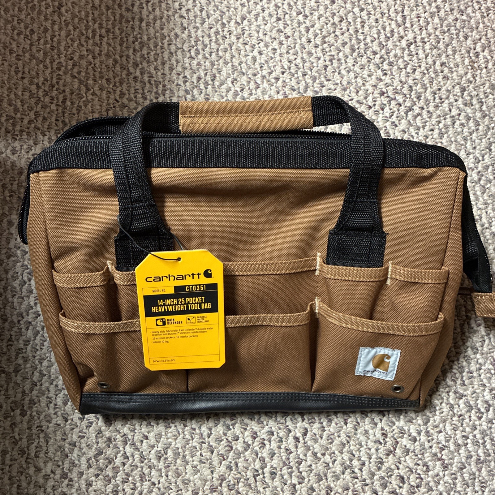 Carhartt 14 Inch 26 Pocket Heavyweight Tool Bag NEW