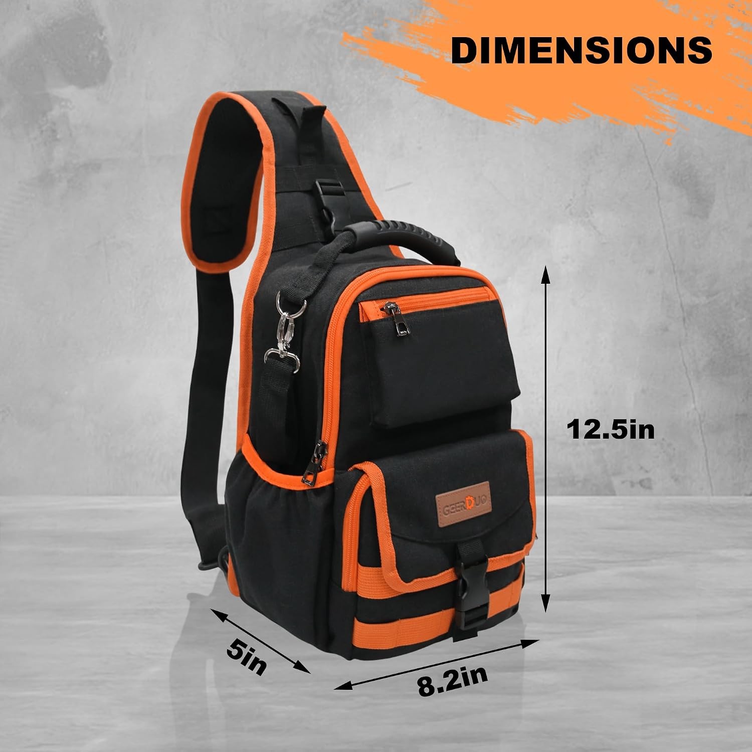 Sling Tool Bag Heavy Duty Canvas Electrician Tool Pouch with Hanging Buckle,