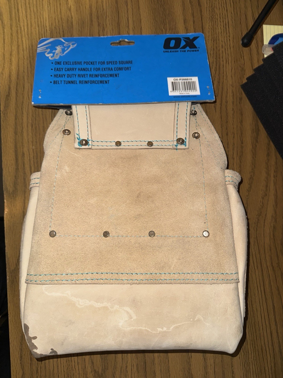 OX Tools Pro Series 11 Pocket Tool pouch Top Grain white nubuck leather