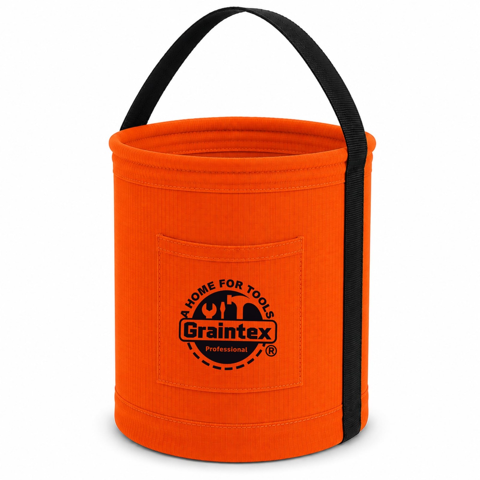 Canvas Utility Bucket 12″x15″, Round Tool Bucket, Reinforced Base & Carry Han…