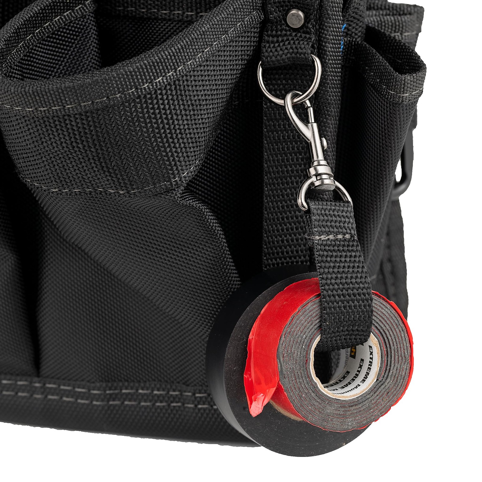 Pro Electricians Tool Pouch Black 20 Pockets Nylon Belt Clip Heavy Duty Tool Bag