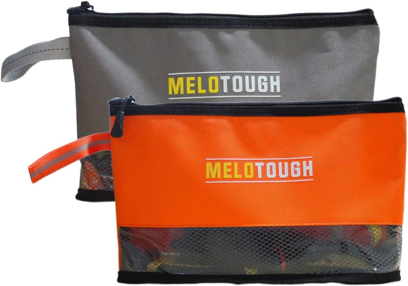 Melo Tough Multi Small Tool Pouch Bag 12inch, Grey&Orange(2 pack)