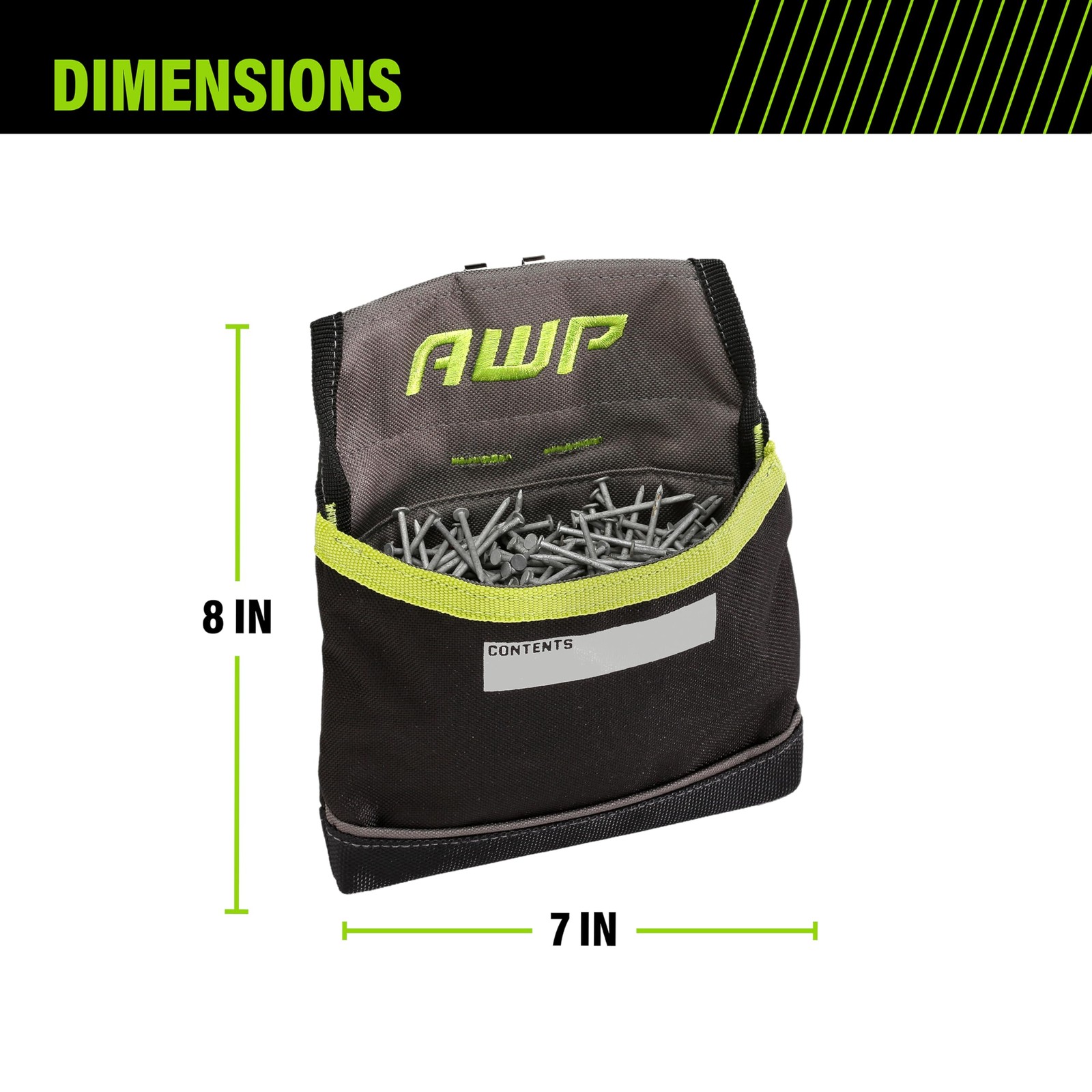 AWP TrapJaw Clip-On Fastener Tool Pouch, Spring-Loaded Utility Bag, 1 Pack