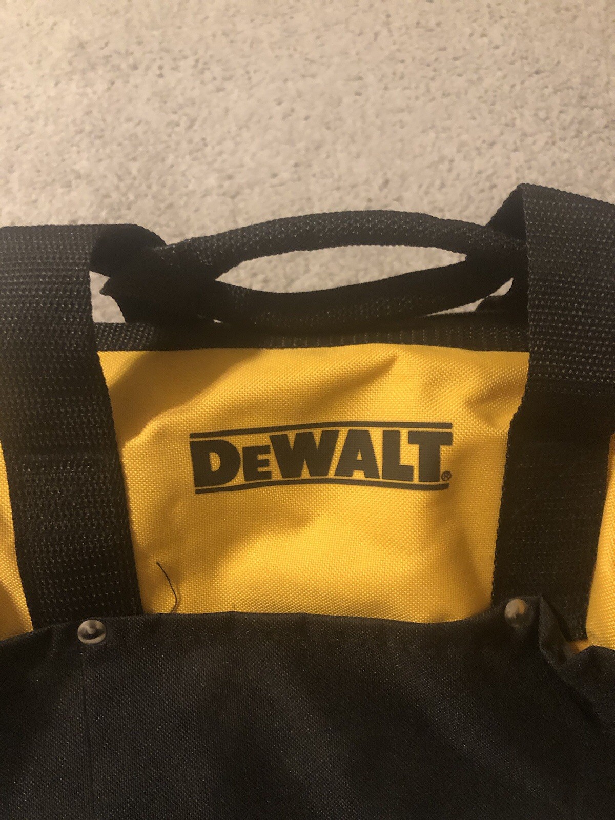 DeWALT Contractor Tool Bag Small Soft Case Zippered Tote Black Yellow Storage