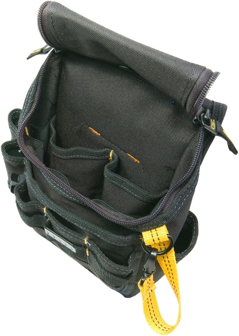 CLC 1524 Ziptop Utility Pouch, Medium, Black, 11 Pockets