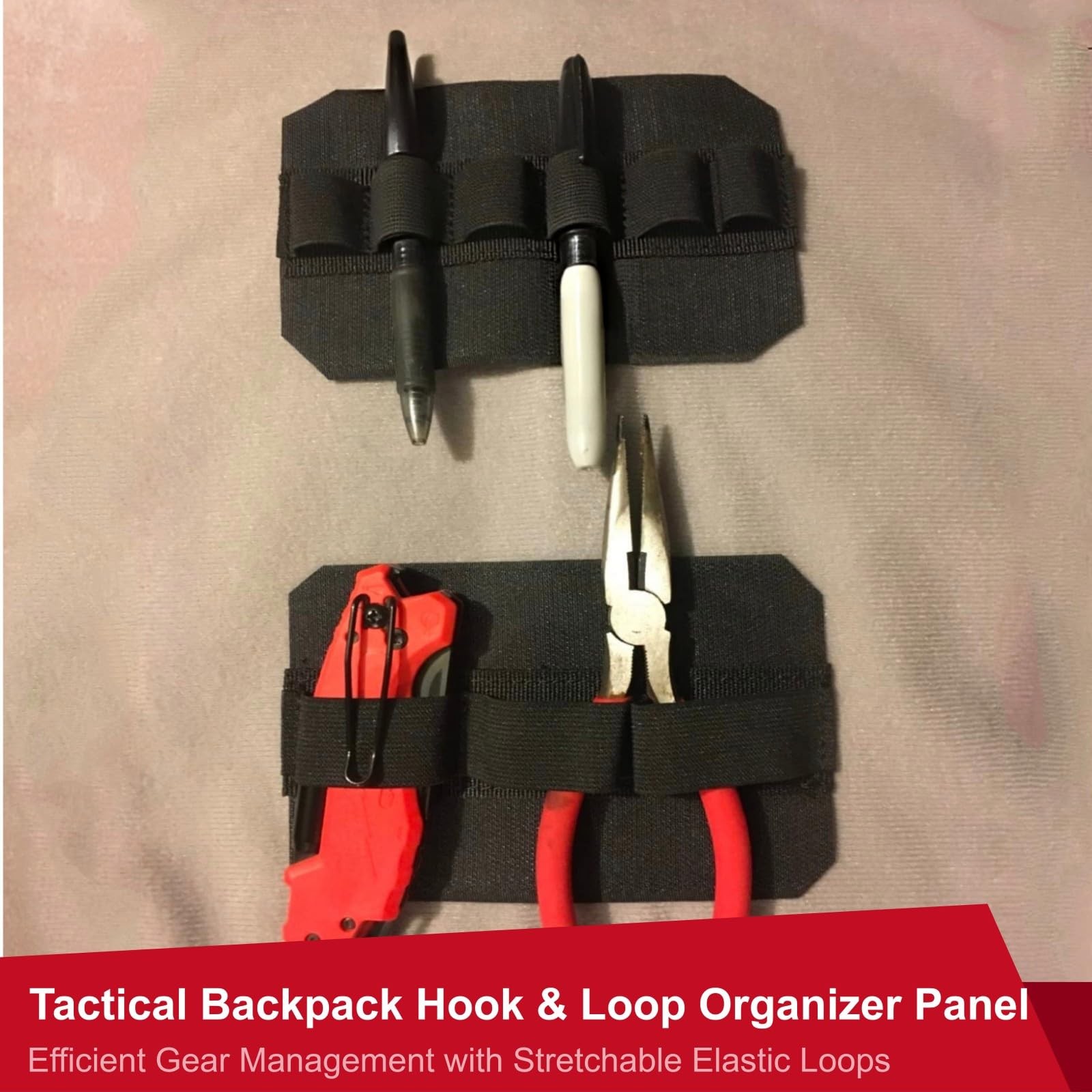 2Pcs Backpack Insert Organizer Tactical Molle Hook and Loop Panel with Elasti…