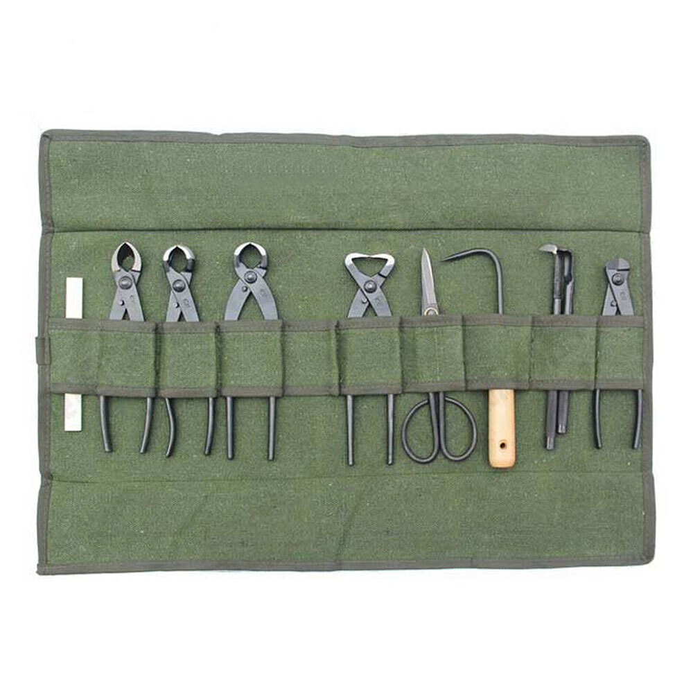 10 Pockets Canvas Spanner Wrench Tool Roll Up Storage bag Organizer Pouches AJ#