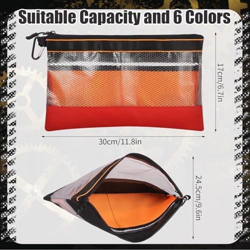 6 Pcs 11.8″ Clear Tool Pouch Tool pouch Bags | 1680D Multicolor-6pcs