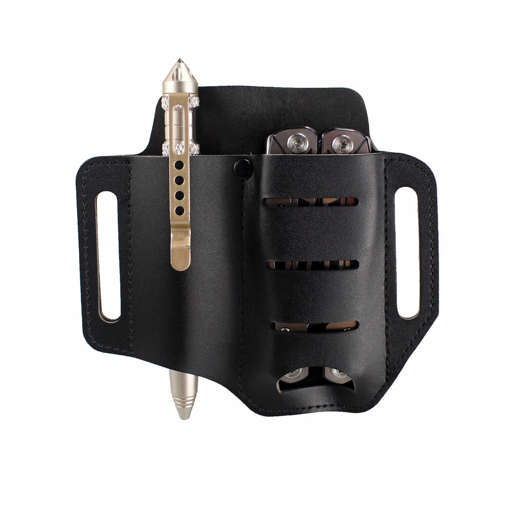 Tactical 2&3 Pockets Leather Tools Sheath Pouch Belt Pouch for Pen Knife Plier