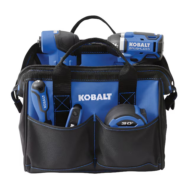Kobalt Blue Polyester 12-in W x 8-in D x 9-in L Zippered Tool bag