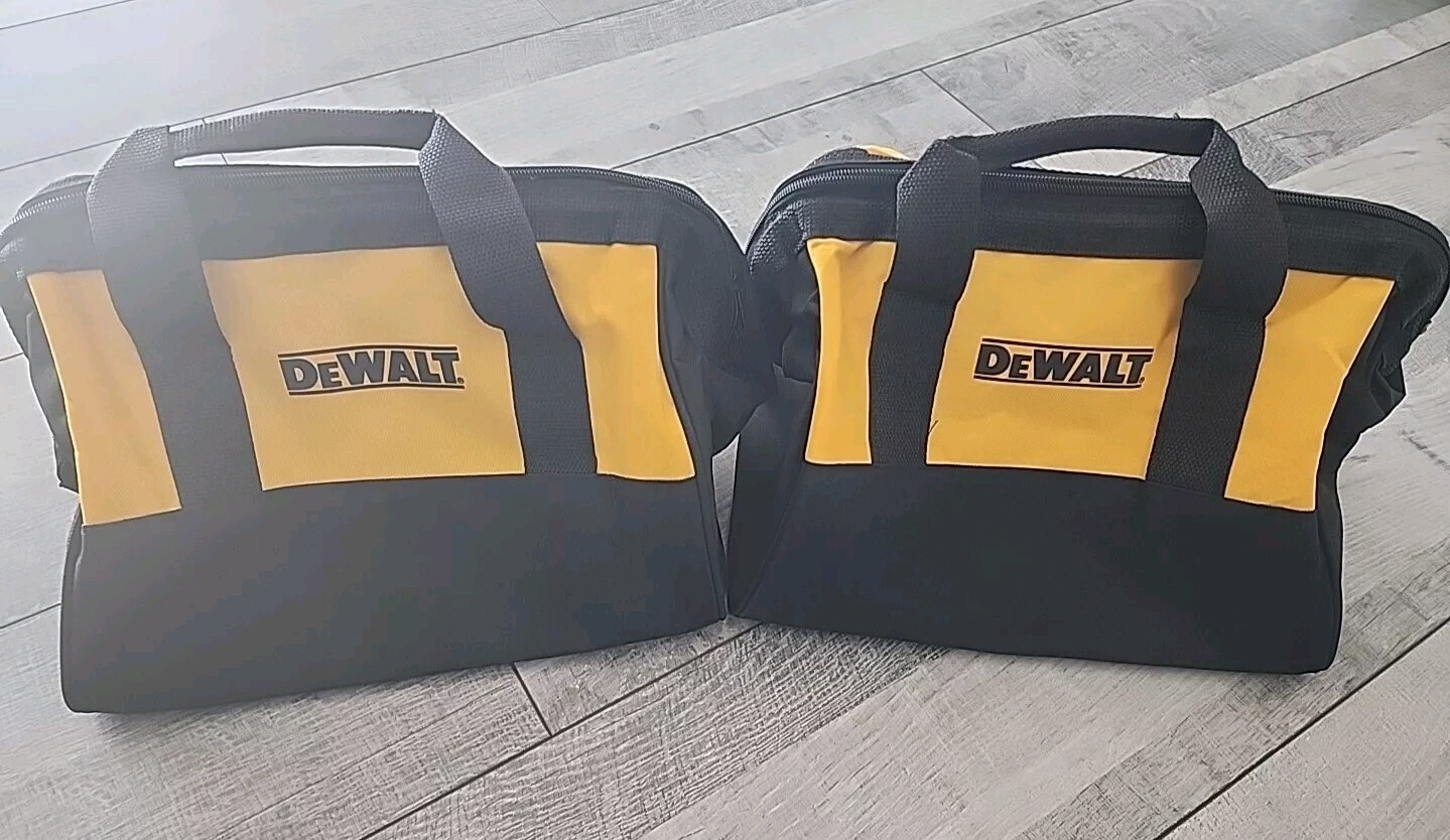 Two (2) New DEWALT 13″ x 9″ x 10″ Heavy Duty Nylon Tool Bag N381993