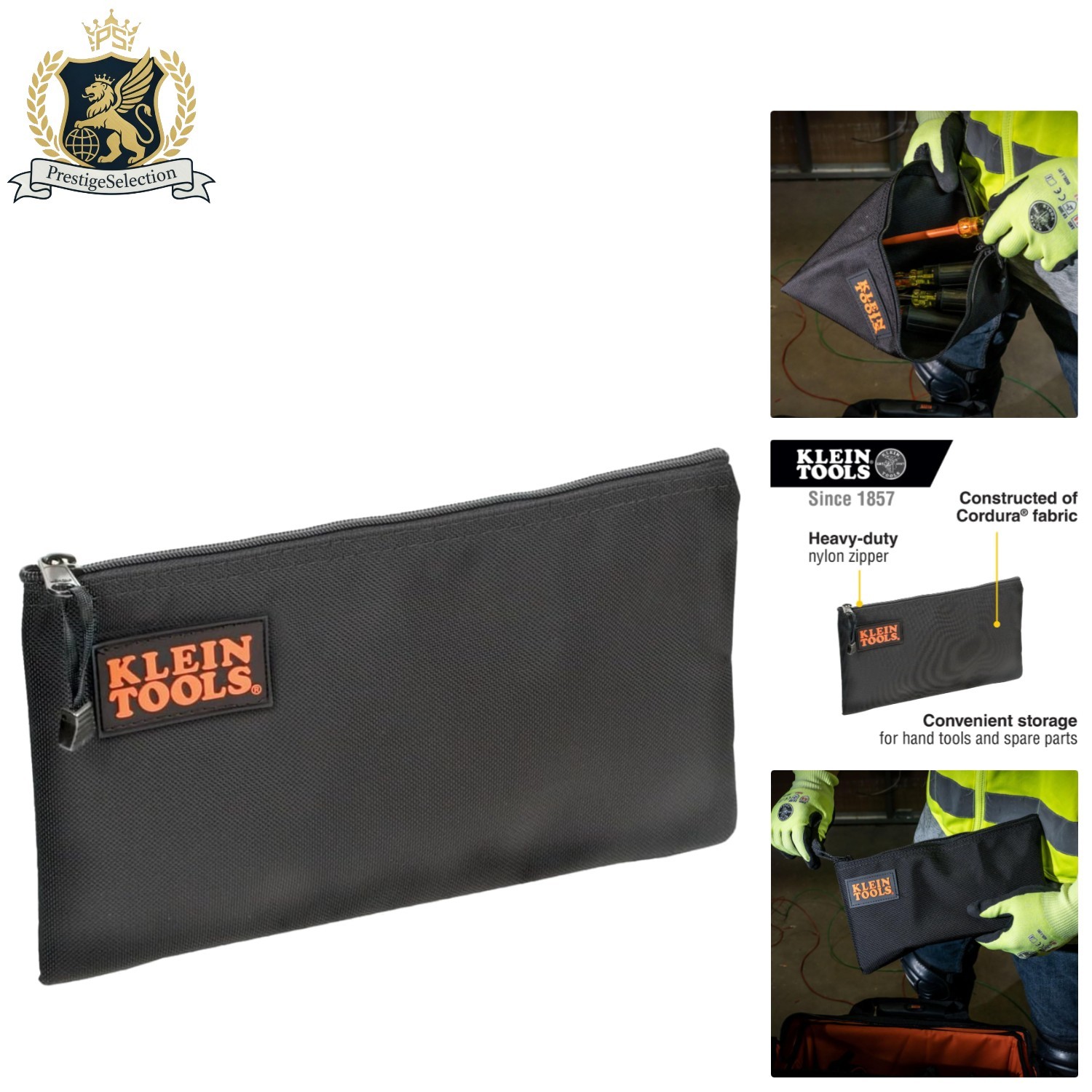 Durable Black Cordura Nylon Zipper Bag – Compact Tool Pouch for Professionals