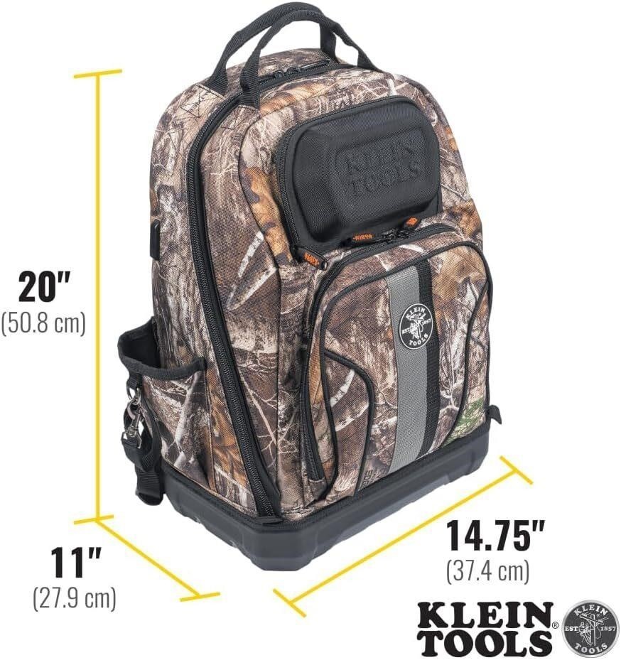 Klein Tools 62800BPCAMO Backpack Tool Bag Tradesman Pro Extra-Large 40-Pocket