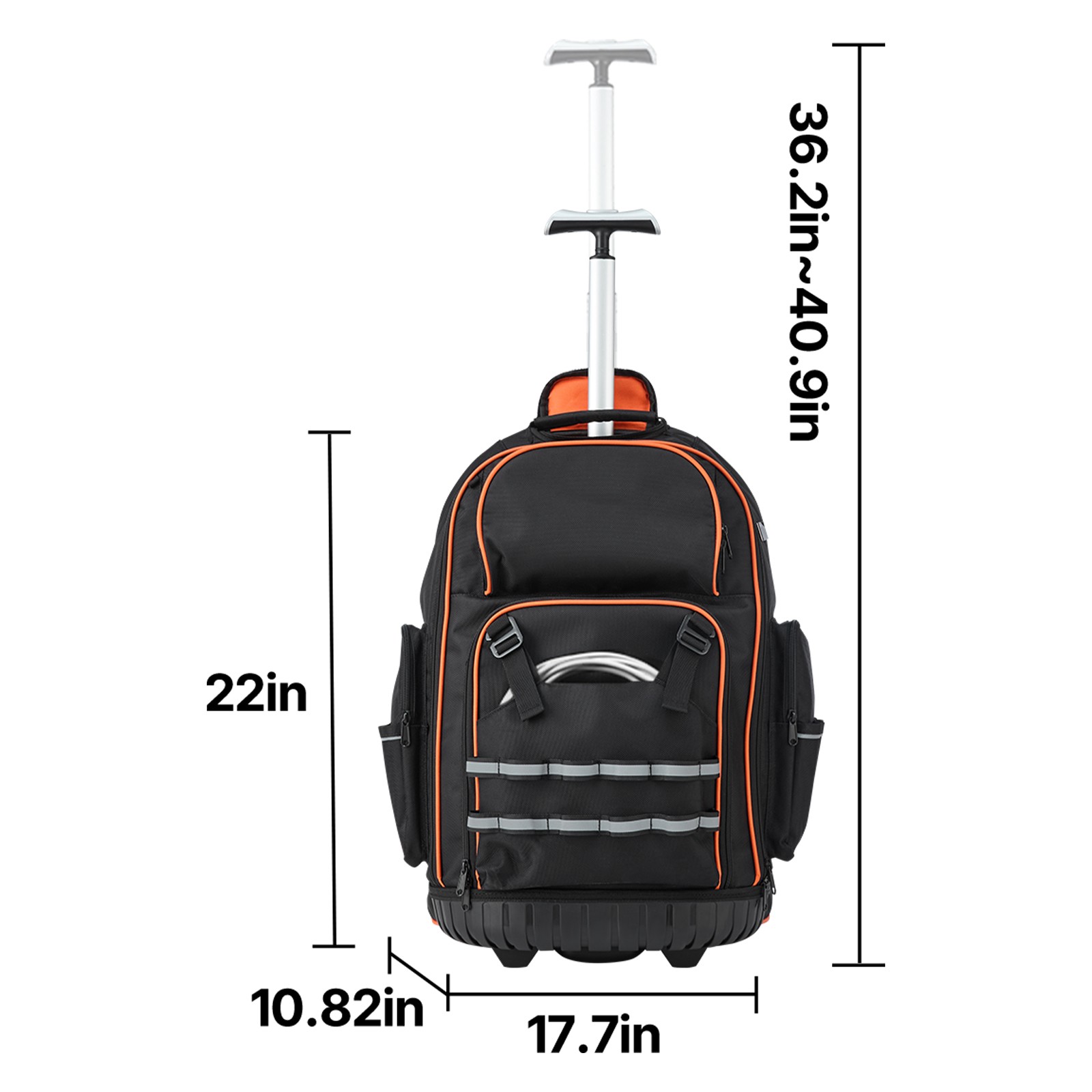 Uimoso Rolling Tool Backpack 72 Pockets Heavy Duty 15″ Roller Tool Bag on Wheels