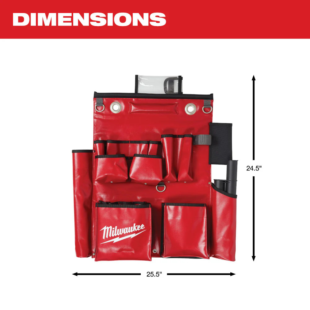 Milwaukee 48-22-8291 18 Pocket Lineman’s Compact Durable Aerial Tool Apron