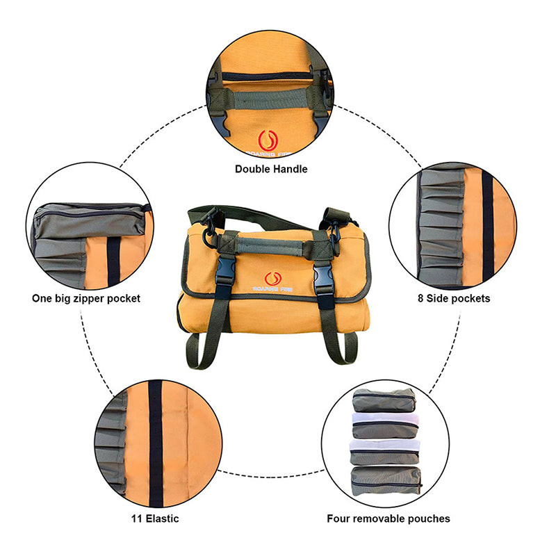 The Pack Mule Versatile Double-Sided Tools & Wrench Roll Bag Multi-Purpose Pouch