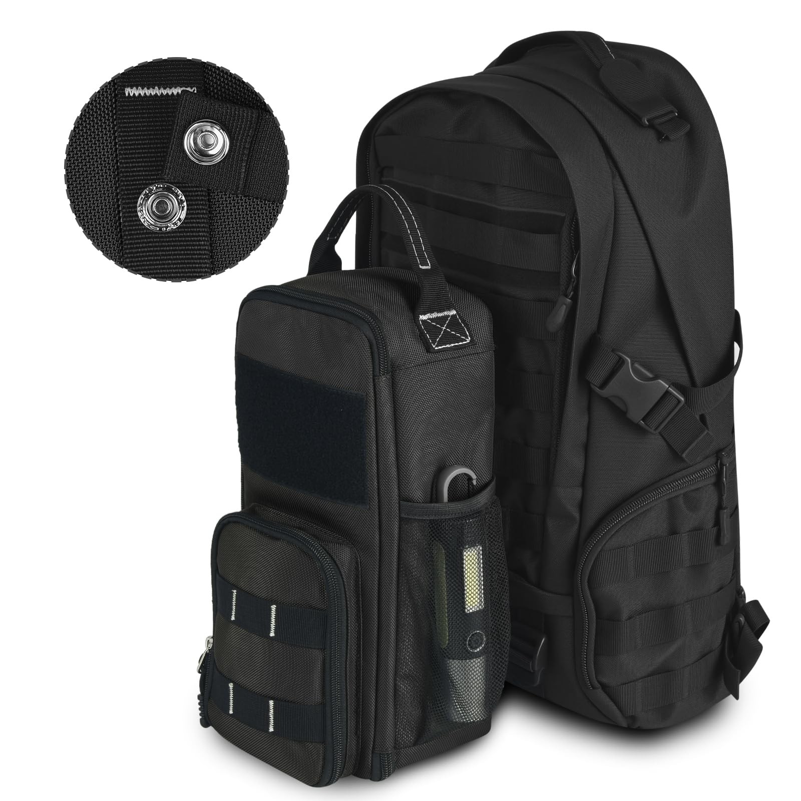 12.6 Inch Small Tool Bag Pouch Men Multiple Pockets Waterproof Zipper Black