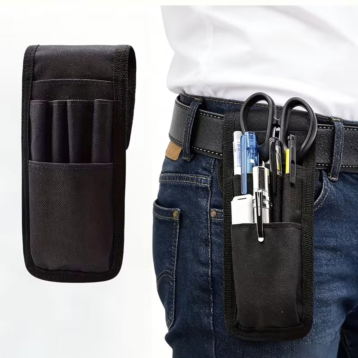 2x Tool Belt Pouch Small Lightweight Compact Tool Holder Nylon Organizer Pocket