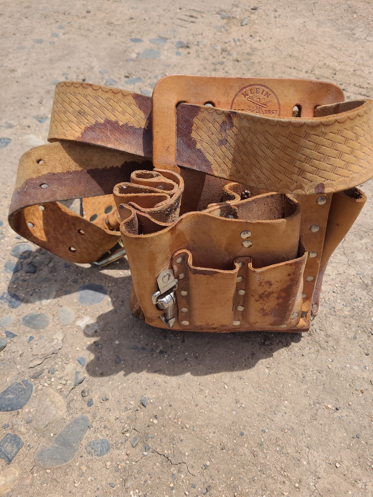 Klein Tools Leather 5165 10 Pocket Electrician’s Tool Belt Pouch Bag Made In USA