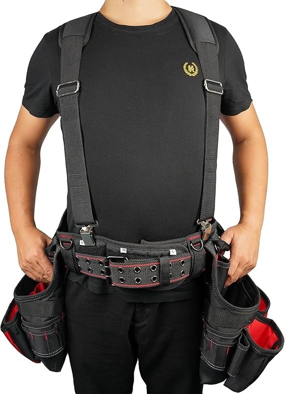 NEW Padded Tool Belt Work Suspenders with Super Strong Clip for Carpenter’