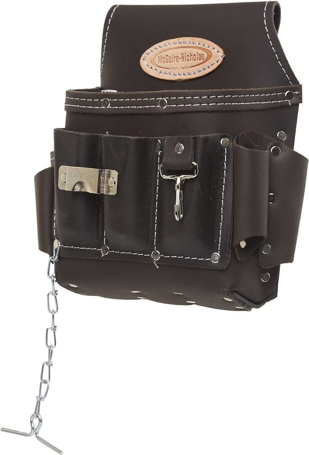 Professional Electrician’s Pouch – Durable Oil Tanned Leather, 12 Pocket Design