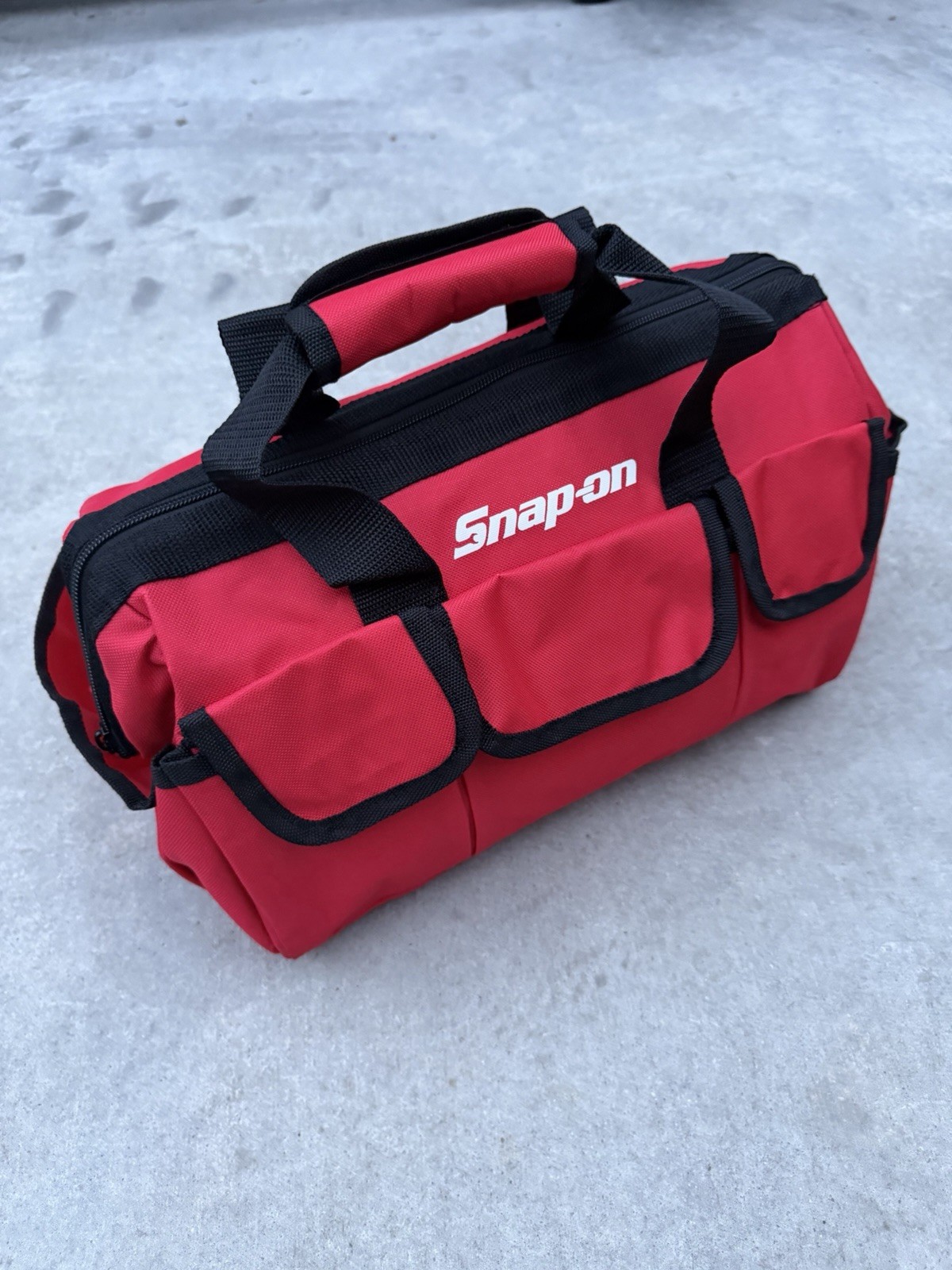 Snap On Tools Large Tool Bag Travel Carry Case Snap-On Racing Tool Red
