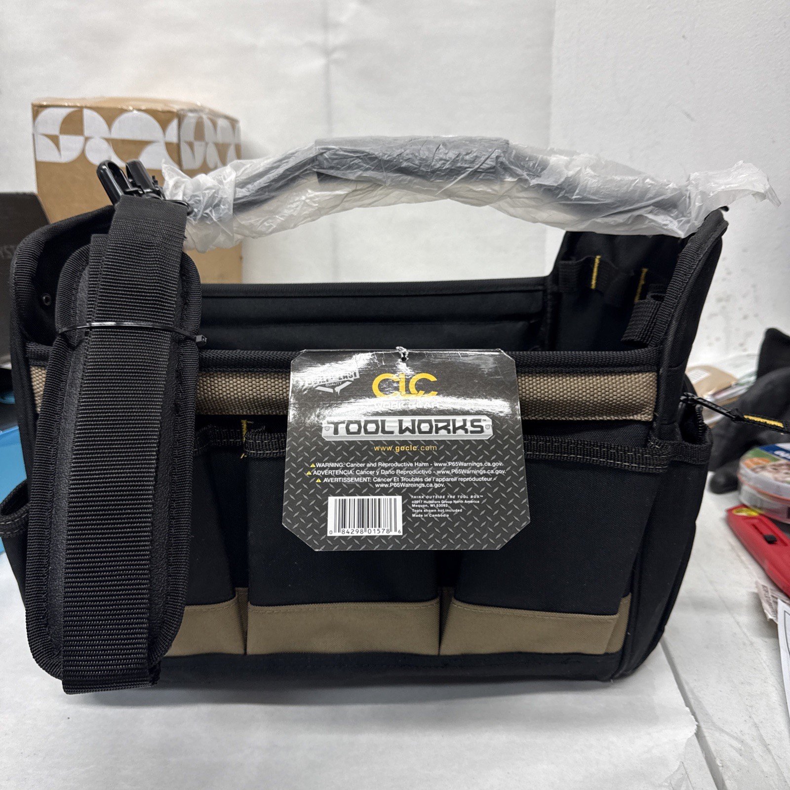 Clc Work Gear 1578 Tool Tote, Black, Polyester, 21 Pockets