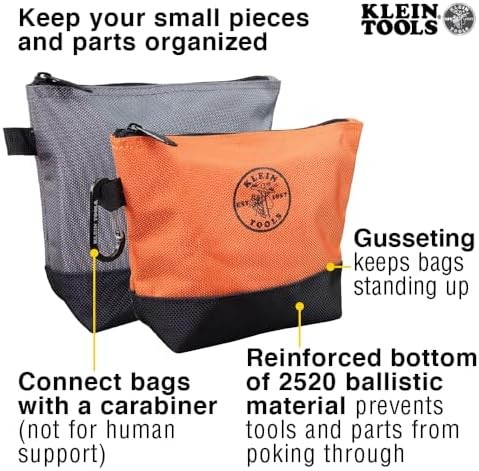 Klein Tools 80038 Backpack Tool Kit, Tradesman Pro Backpack, Zipper Tool Bags, a