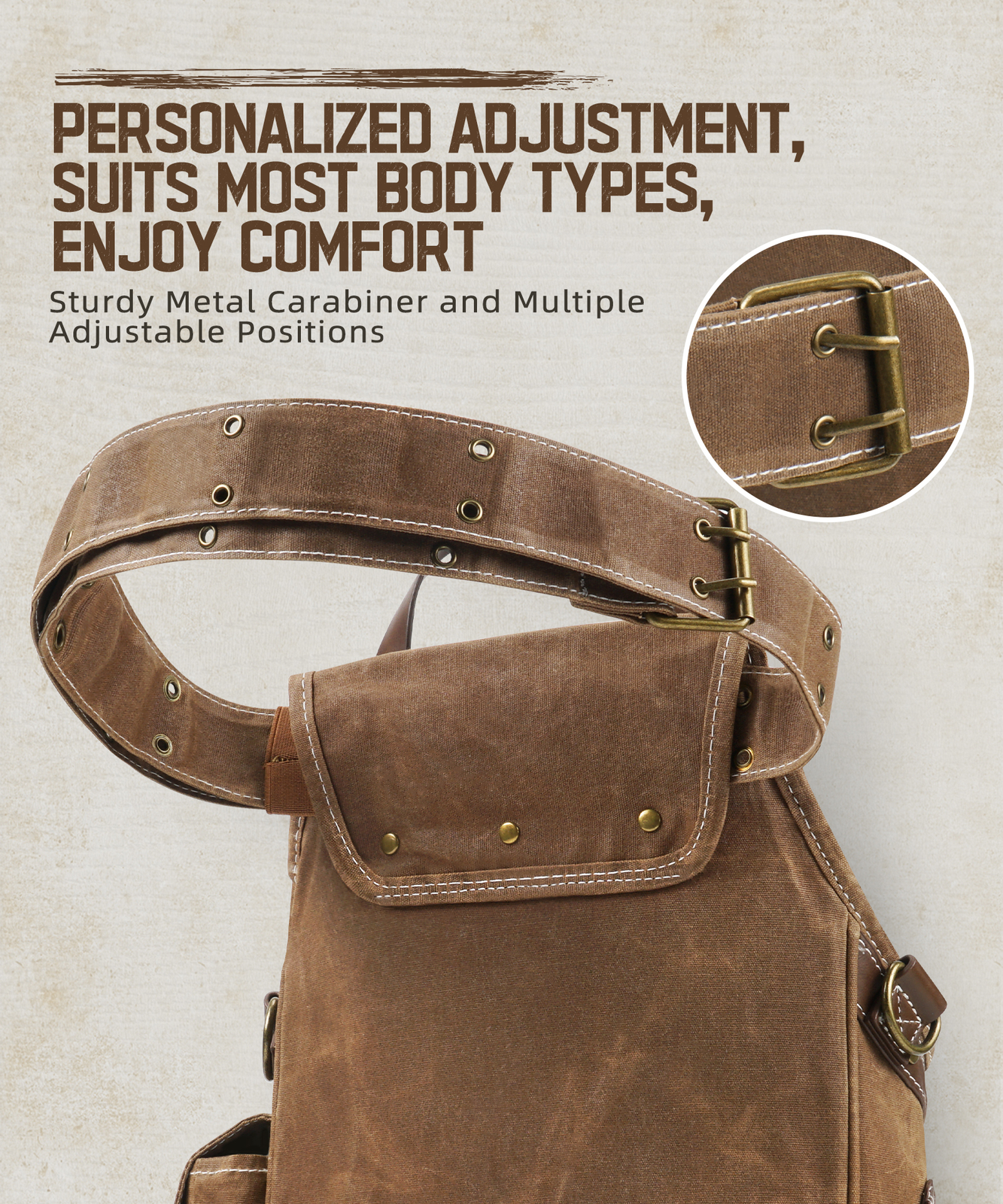 Electrician Tool Belt Pouch Worker Hanging Waist Bag Crossbody With Hammer Loops